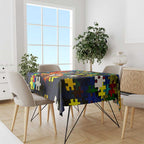 Cowboys Autism Awareness Tablecloth Puzzle Flames Rugby Ball
