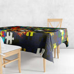 Cowboys Autism Awareness Tablecloth Puzzle Flames Rugby Ball