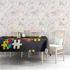 Cowboys Autism Awareness Tablecloth Puzzle Flames Rugby Ball