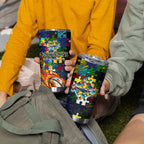 Cowboys Autism Awareness Tumbler Cup Puzzle Flames Rugby Ball