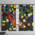 Cowboys Autism Awareness Window Curtain Puzzle Flames Rugby Ball