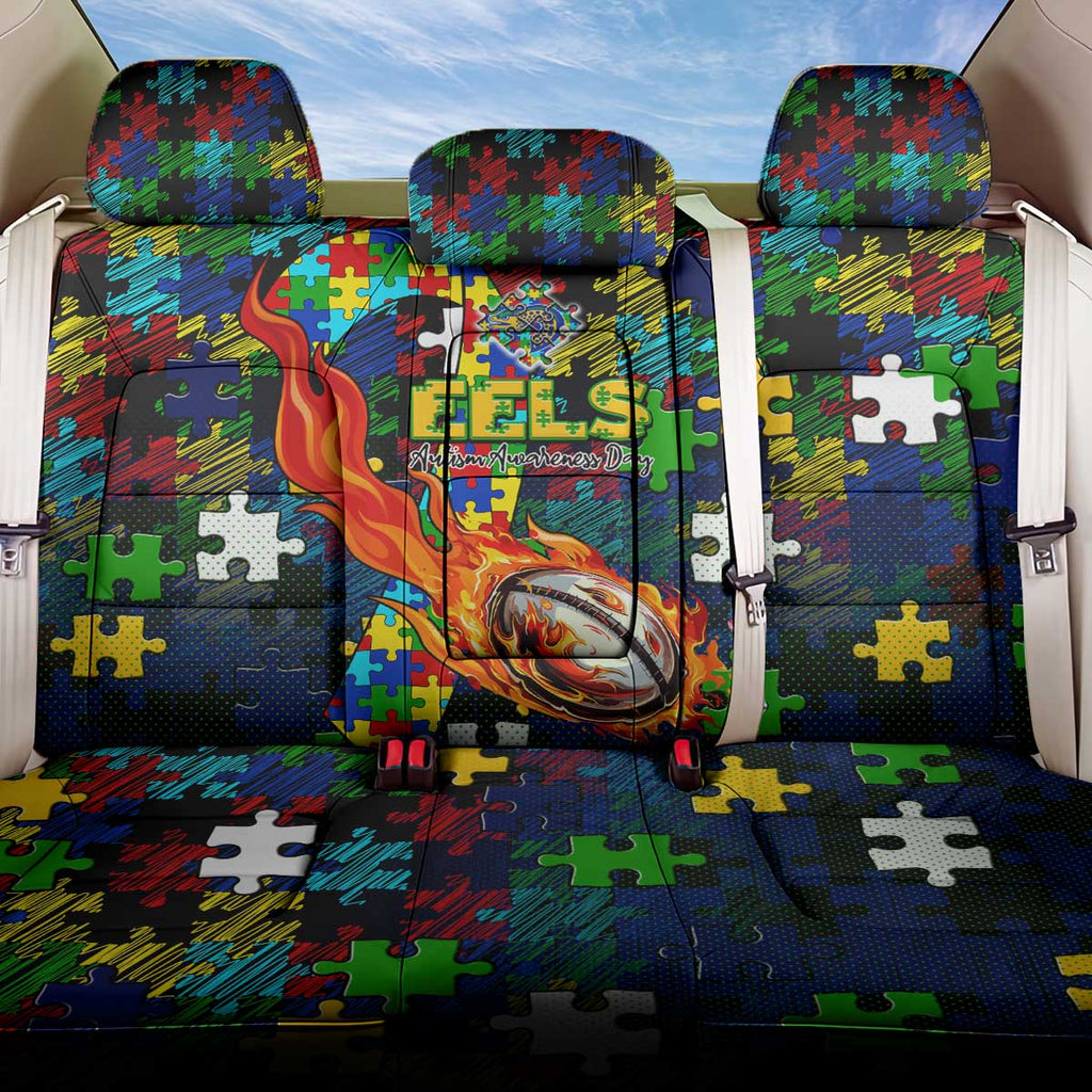 Eels Autism Awareness Back Car Seat Cover Puzzle Flames Rugby Ball