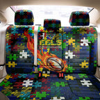 Eels Autism Awareness Back Car Seat Cover Puzzle Flames Rugby Ball