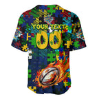 Eels Autism Awareness Baseball Jersey Puzzle Flames Rugby Ball
