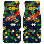 Eels Autism Awareness Car Mats Puzzle Flames Rugby Ball