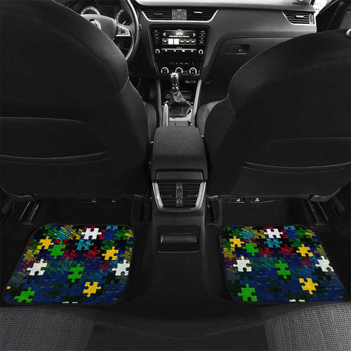 Eels Autism Awareness Car Mats Puzzle Flames Rugby Ball