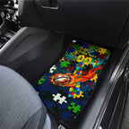 Eels Autism Awareness Car Mats Puzzle Flames Rugby Ball