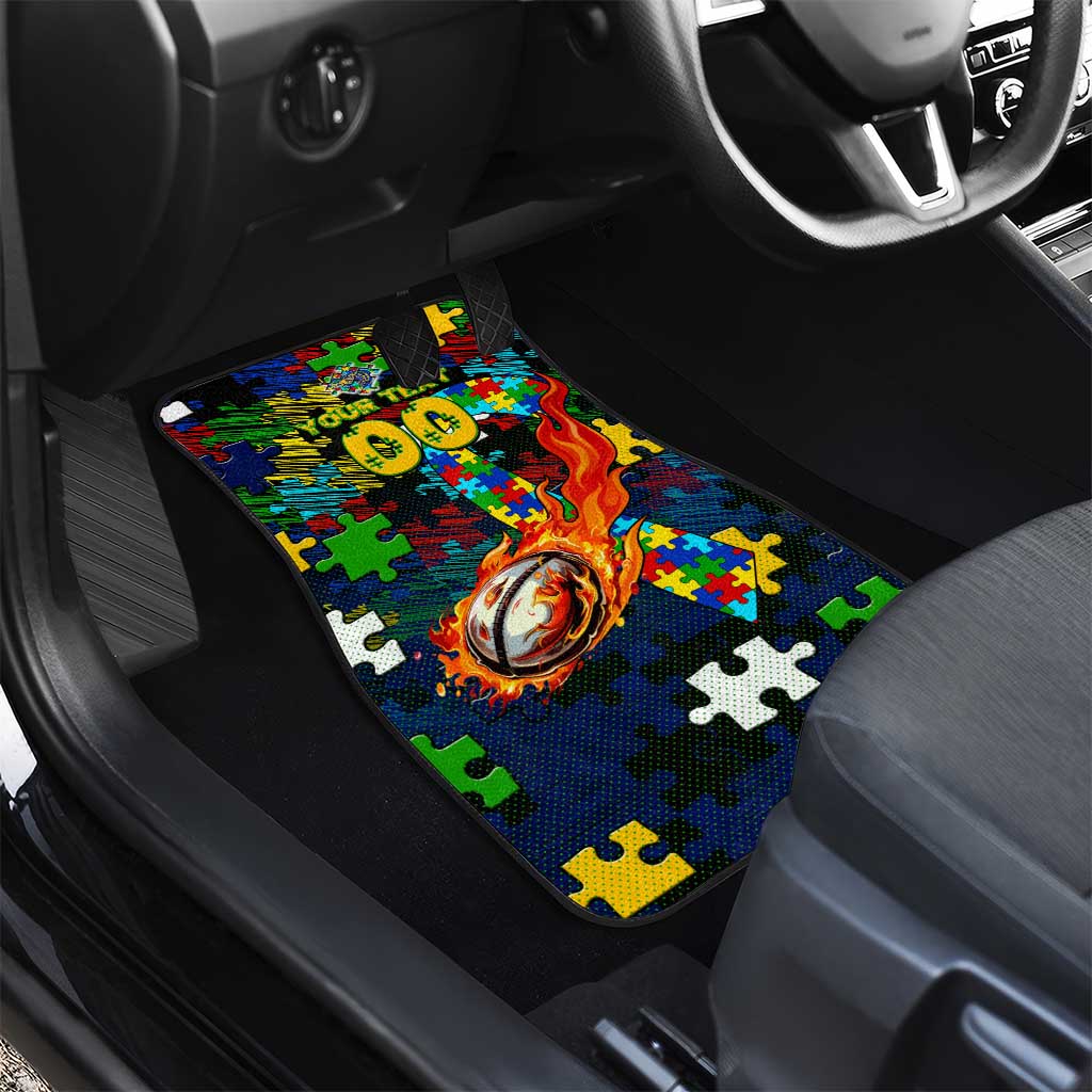 Eels Autism Awareness Car Mats Puzzle Flames Rugby Ball