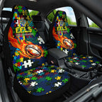 Eels Autism Awareness Car Seat Cover Puzzle Flames Rugby Ball
