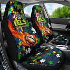Eels Autism Awareness Car Seat Cover Puzzle Flames Rugby Ball