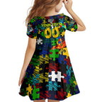 Eels Autism Awareness Family Matching Summer Maxi Dress and Hawaiian Shirt Puzzle Flames Rugby Ball