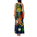 Eels Autism Awareness Family Matching Tank Maxi Dress and Hawaiian Shirt Puzzle Flames Rugby Ball