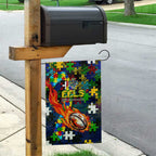 Eels Autism Awareness Garden Flag Puzzle Flames Rugby Ball