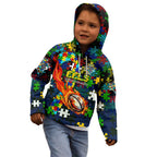 Eels Autism Awareness Kid Hoodie Puzzle Flames Rugby Ball