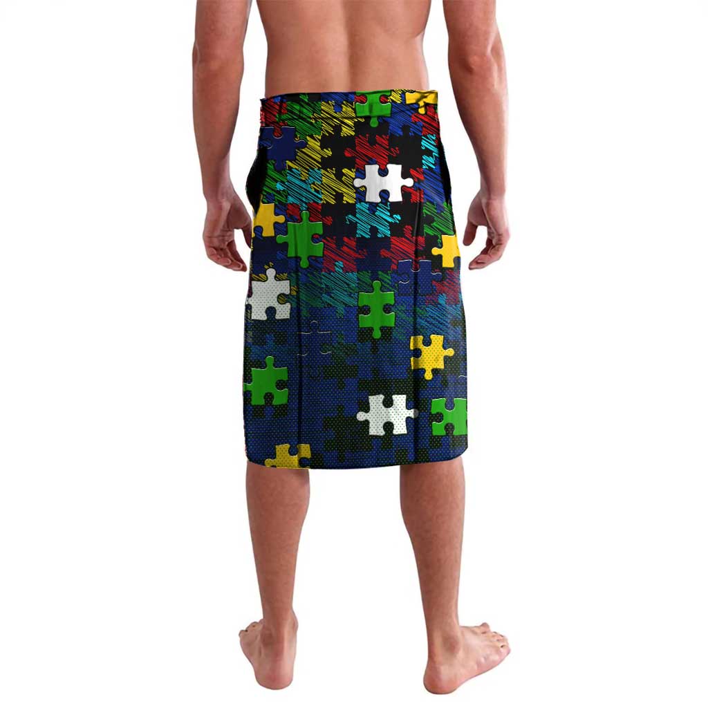 Eels Autism Awareness Lavalava Puzzle Flames Rugby Ball