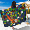 Eels Autism Awareness Sarong Puzzle Flames Rugby Ball