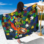 Eels Autism Awareness Sarong Puzzle Flames Rugby Ball