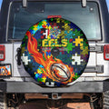 Eels Autism Awareness Spare Tire Cover Puzzle Flames Rugby Ball