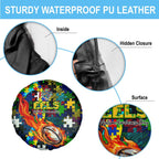Eels Autism Awareness Spare Tire Cover Puzzle Flames Rugby Ball