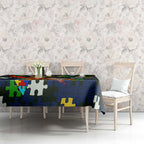 Eels Autism Awareness Tablecloth Puzzle Flames Rugby Ball