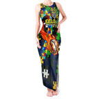 Eels Autism Awareness Tank Maxi Dress Puzzle Flames Rugby Ball