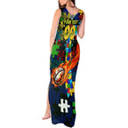 Eels Autism Awareness Tank Maxi Dress Puzzle Flames Rugby Ball
