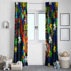 Eels Autism Awareness Window Curtain Puzzle Flames Rugby Ball
