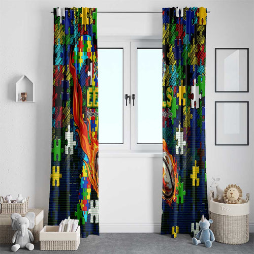Eels Autism Awareness Window Curtain Puzzle Flames Rugby Ball