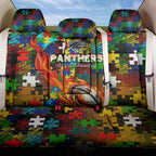 Panthers Autism Awareness Back Car Seat Cover Puzzle Flames Rugby Ball