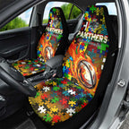 Panthers Autism Awareness Car Seat Cover Puzzle Flames Rugby Ball