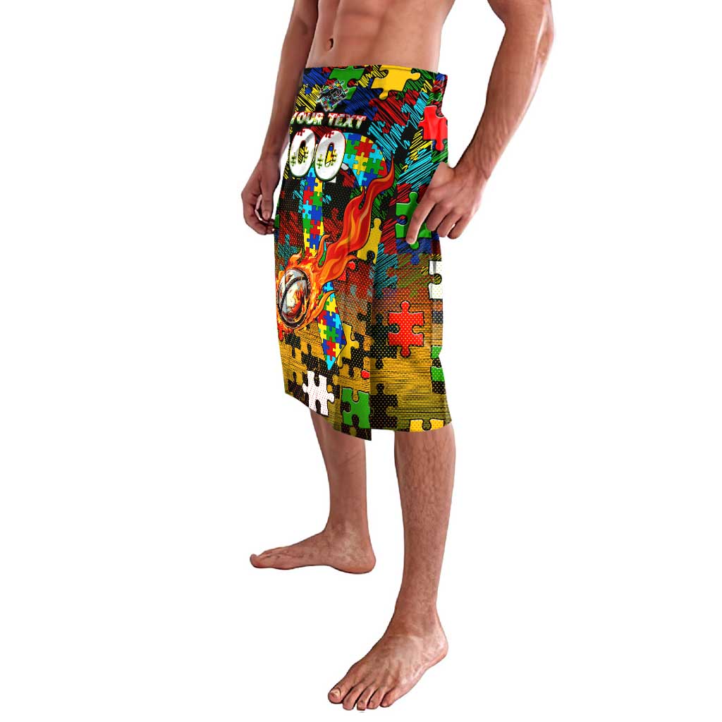 Panthers Autism Awareness Lavalava Puzzle Flames Rugby Ball
