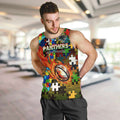 Panthers Autism Awareness Men Tank Top Puzzle Flames Rugby Ball
