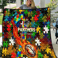 Panthers Autism Awareness Quilt Puzzle Flames Rugby Ball