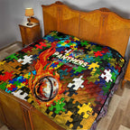 Panthers Autism Awareness Quilt Puzzle Flames Rugby Ball