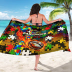 Panthers Autism Awareness Sarong Puzzle Flames Rugby Ball