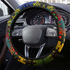 Panthers Autism Awareness Steering Wheel Cover Puzzle Flames Rugby Ball