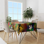 Panthers Autism Awareness Tablecloth Puzzle Flames Rugby Ball