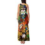 Panthers Autism Awareness Tank Maxi Dress Puzzle Flames Rugby Ball