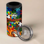Rabbitohs Autism Awareness 4 in 1 Can Cooler Tumbler Puzzle Flames Rugby Ball