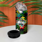 Rabbitohs Autism Awareness 4 in 1 Can Cooler Tumbler Puzzle Flames Rugby Ball
