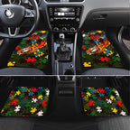 Rabbitohs Autism Awareness Car Mats Puzzle Flames Rugby Ball