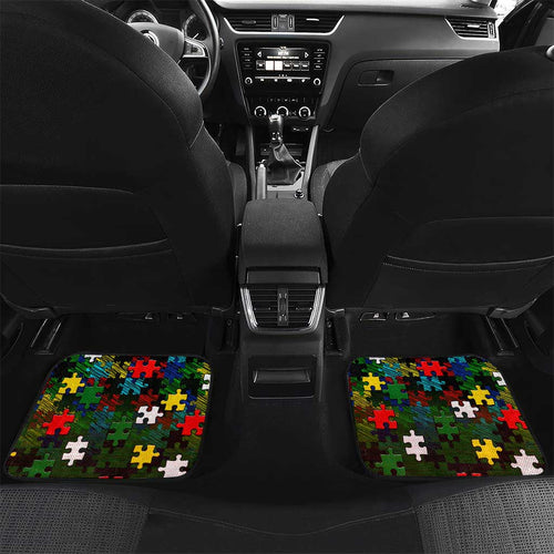 Rabbitohs Autism Awareness Car Mats Puzzle Flames Rugby Ball