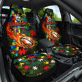 Rabbitohs Autism Awareness Car Seat Cover Puzzle Flames Rugby Ball