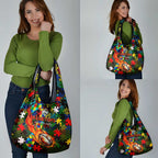 Rabbitohs Autism Awareness Grocery Bag Puzzle Flames Rugby Ball