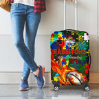 Rabbitohs Autism Awareness Luggage Cover Puzzle Flames Rugby Ball