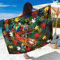 Rabbitohs Autism Awareness Sarong Puzzle Flames Rugby Ball