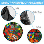 Rabbitohs Autism Awareness Spare Tire Cover Puzzle Flames Rugby Ball