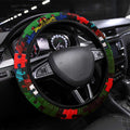 Rabbitohs Autism Awareness Steering Wheel Cover Puzzle Flames Rugby Ball
