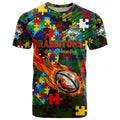 Rabbitohs Autism Awareness T Shirt Puzzle Flames Rugby Ball
