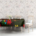 Rabbitohs Autism Awareness Tablecloth Puzzle Flames Rugby Ball